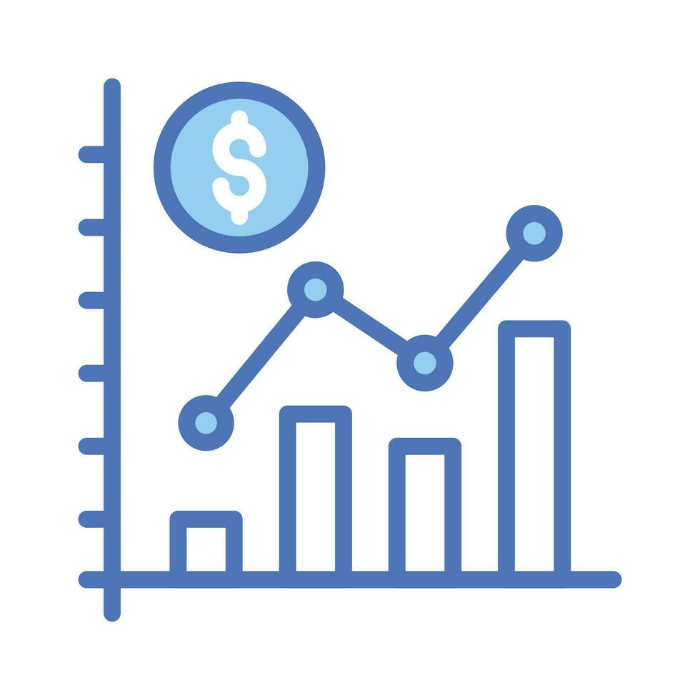 Bar chart and dollar coin representing the analysis and interpretation of financial data, financial data analysis vector