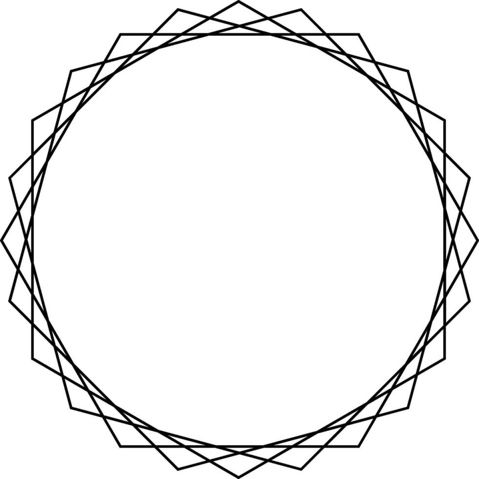 Decorative Black Star Outline Star Badge Illustration vector