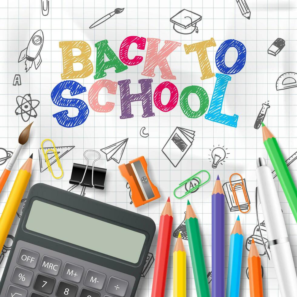 Back to school background vector