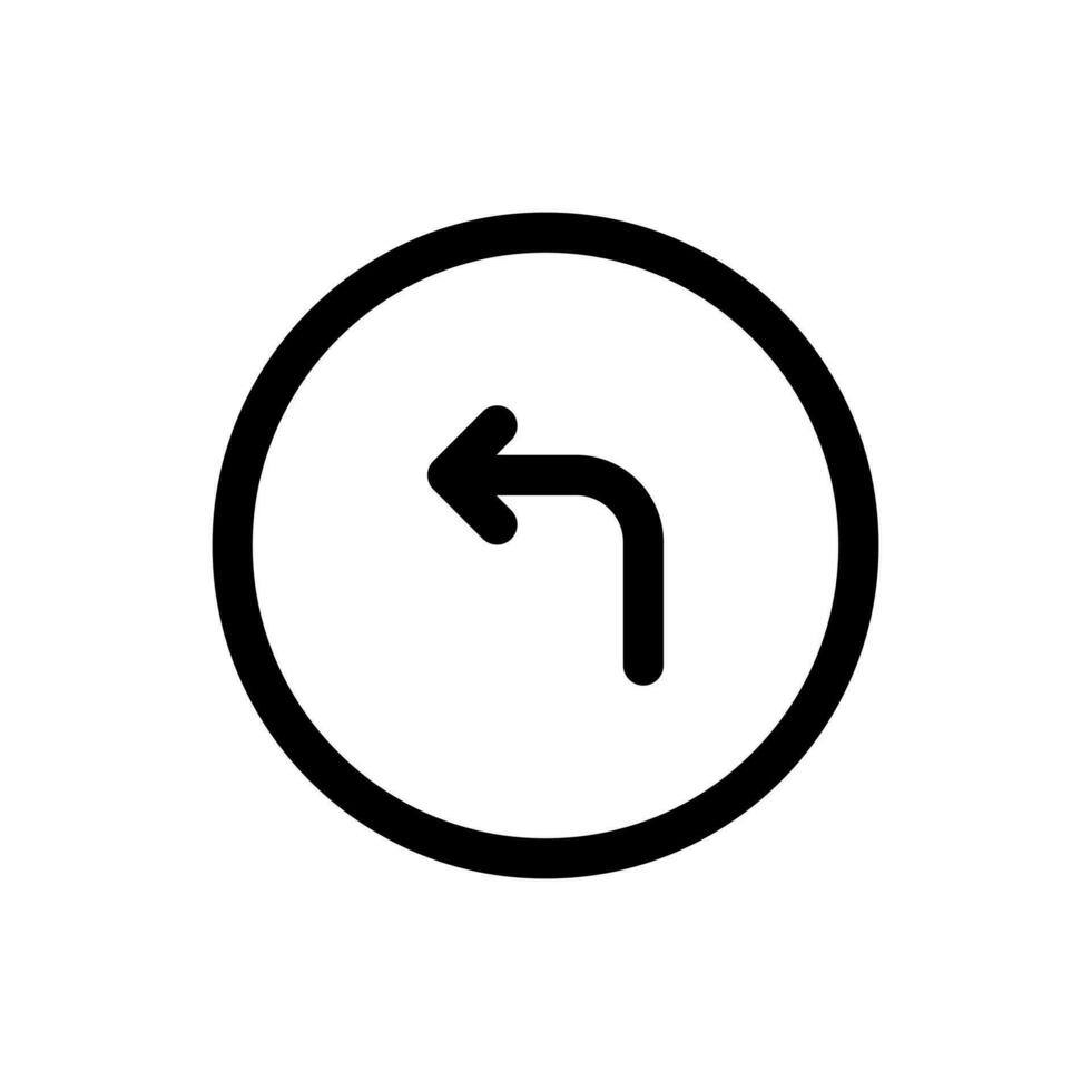 Simple Turn Left icon. The icon can be used for websites, print templates, presentation templates, illustrations, etc vector