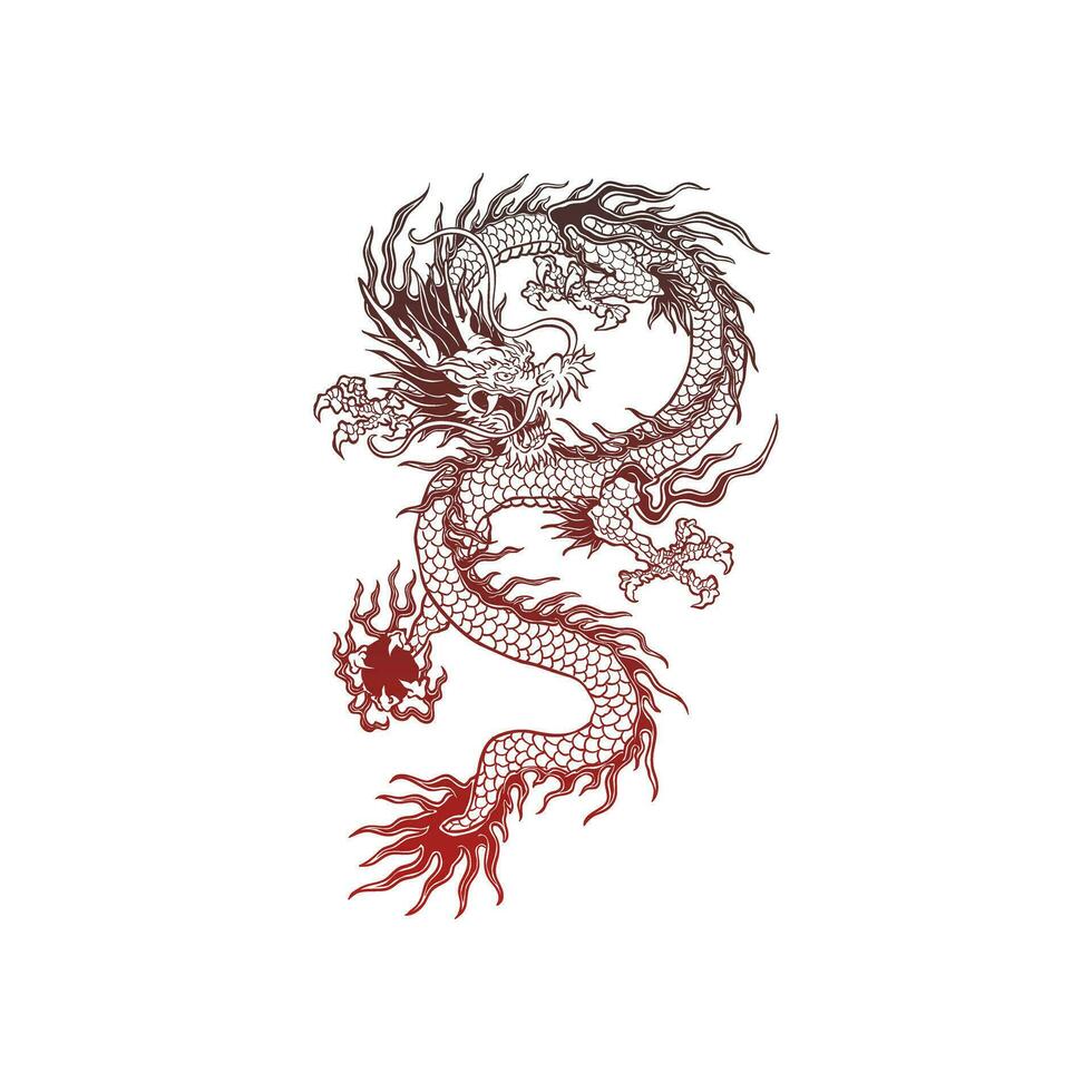 Canvas Print Chinese dragon tattoo - PIXERS.CO.NZ