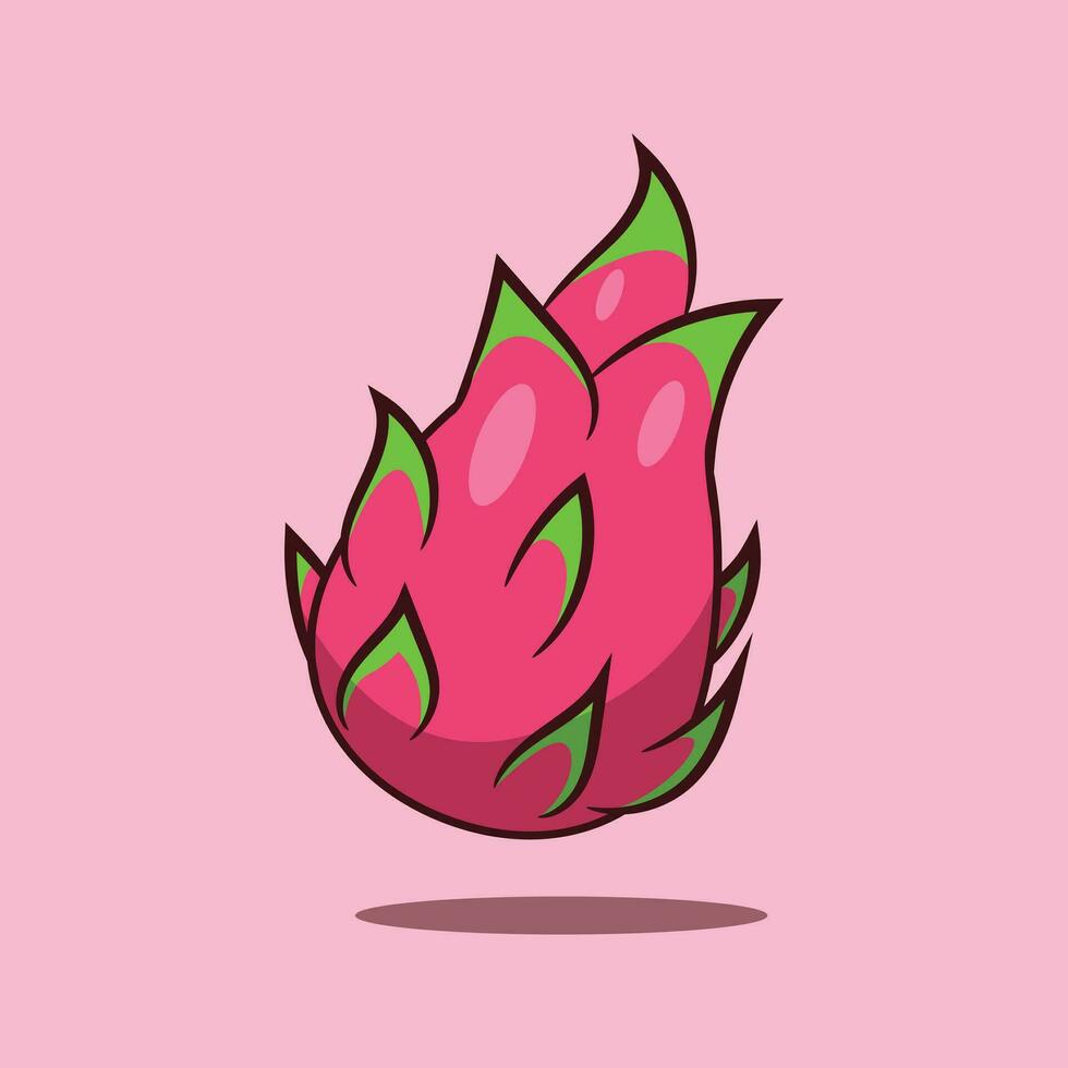 Ilustración de vector de dibujos animados de fruta de dragón