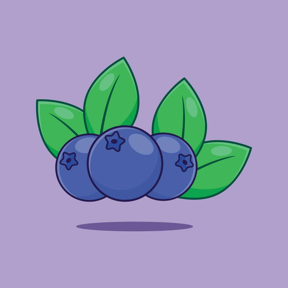 Blueberries cartoon vector illustration.