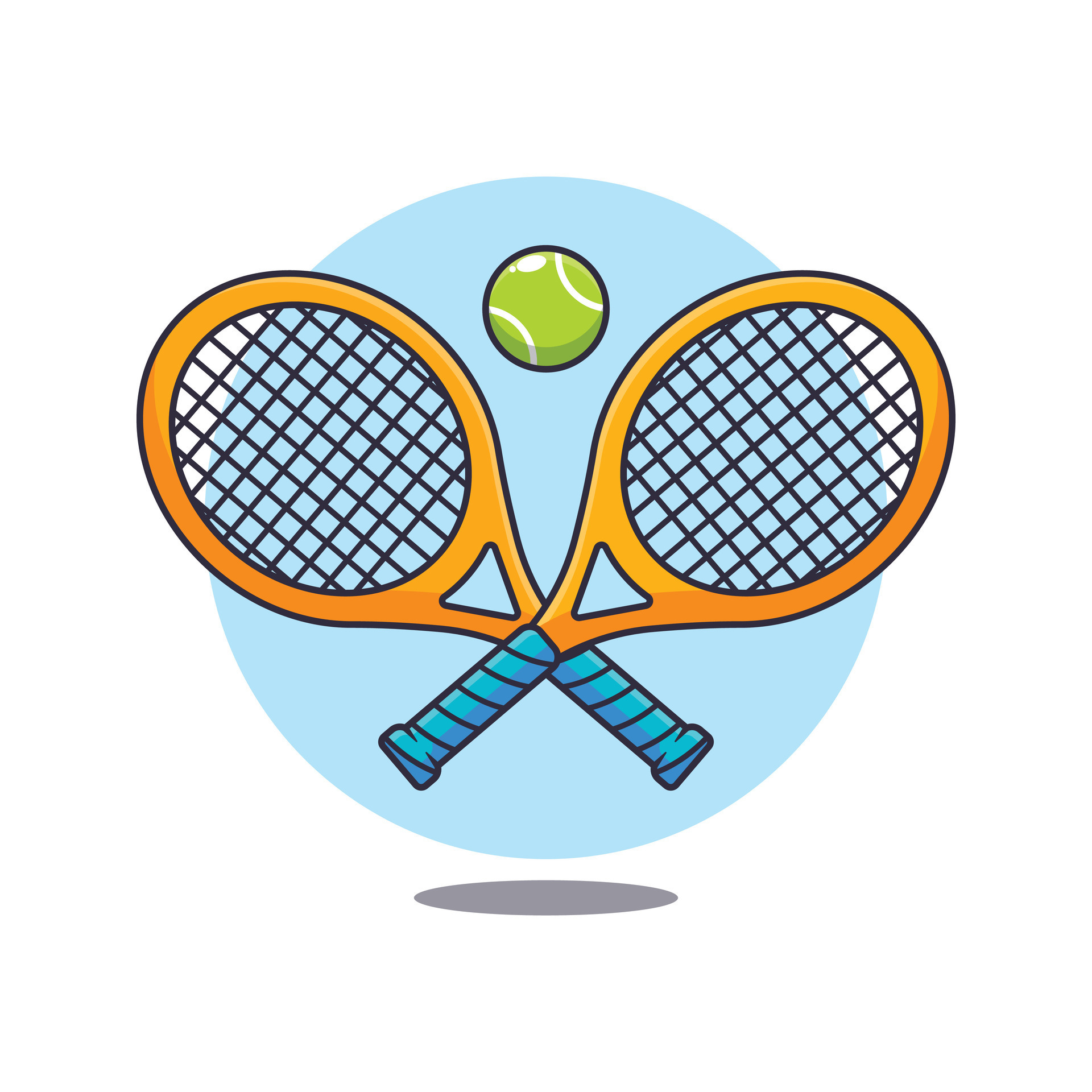 tenis raqueta y pelota dibujos animados vector ilustración. 26785976 Vector  en Vecteezy