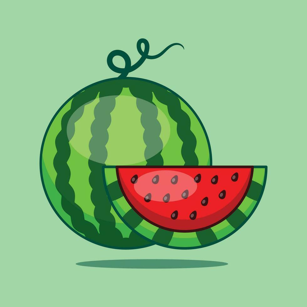 Watermelon cartoon vector illustration.