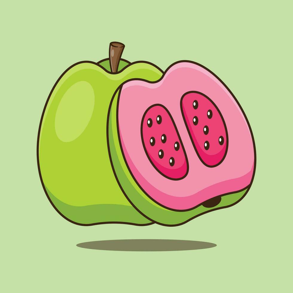Guava cartoon vector illustration.
