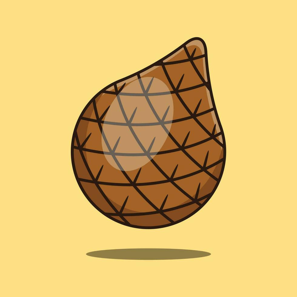 Snakefruit cartoon vector illustration.