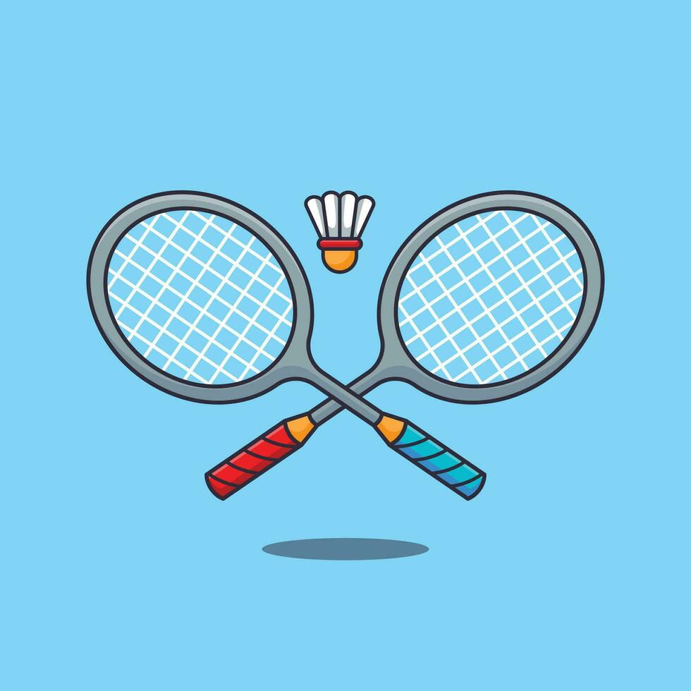 Badminton cartoon vector illustration.