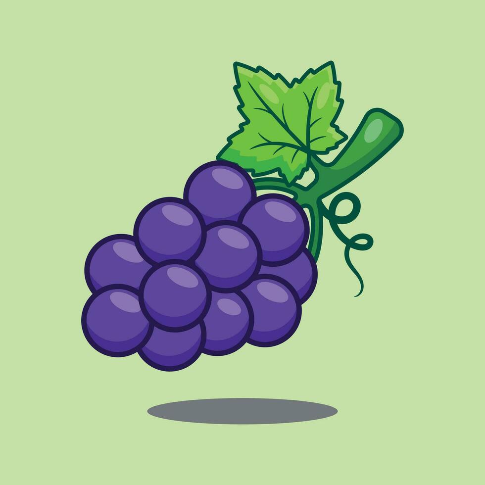 Grape cartoon vector illustration.