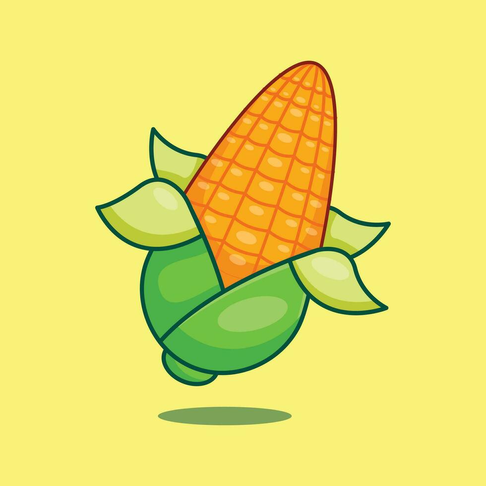 Corn cartoon vector illustration.