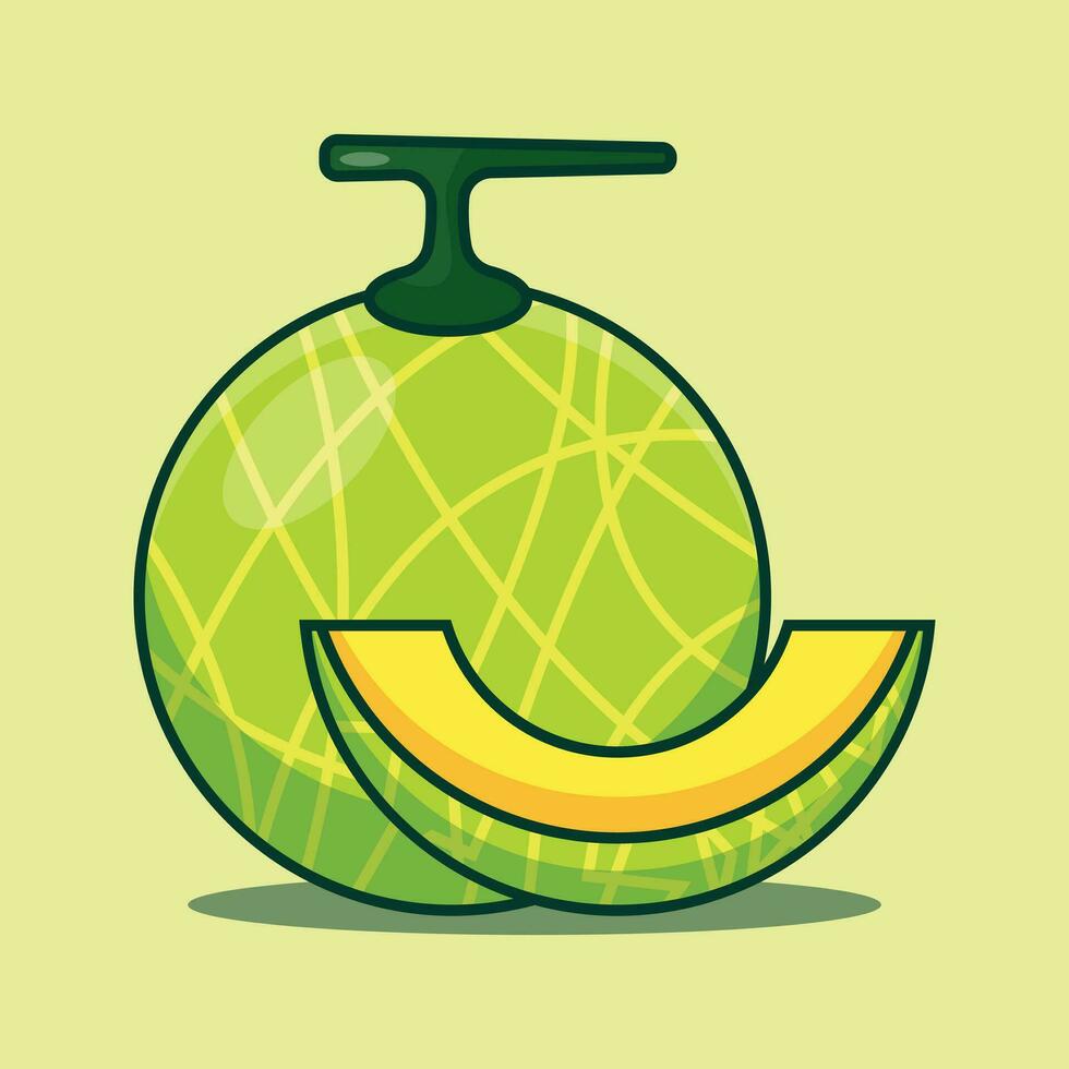 Melon cartoon vector illustration.