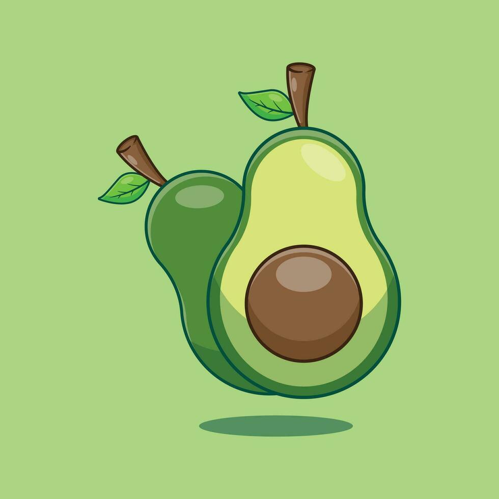 Avocado cartoon vector illustration.