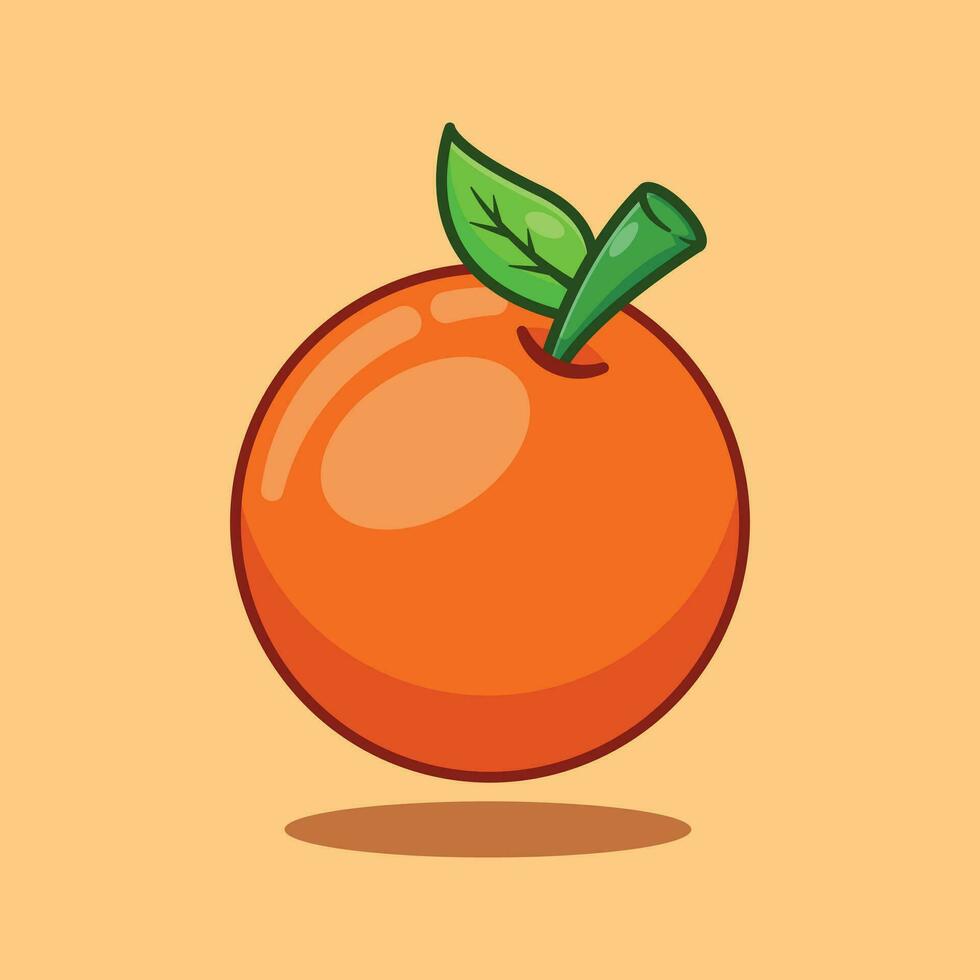 Orange fruit cartoon vector illustration