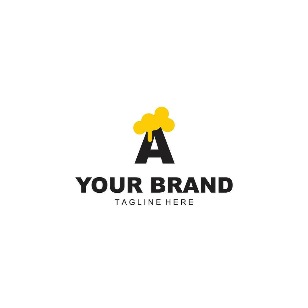 letter A logo and beer vector