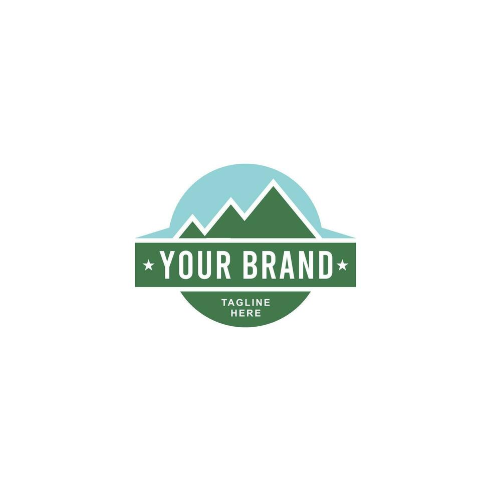 mountains and nature emblem logo vector