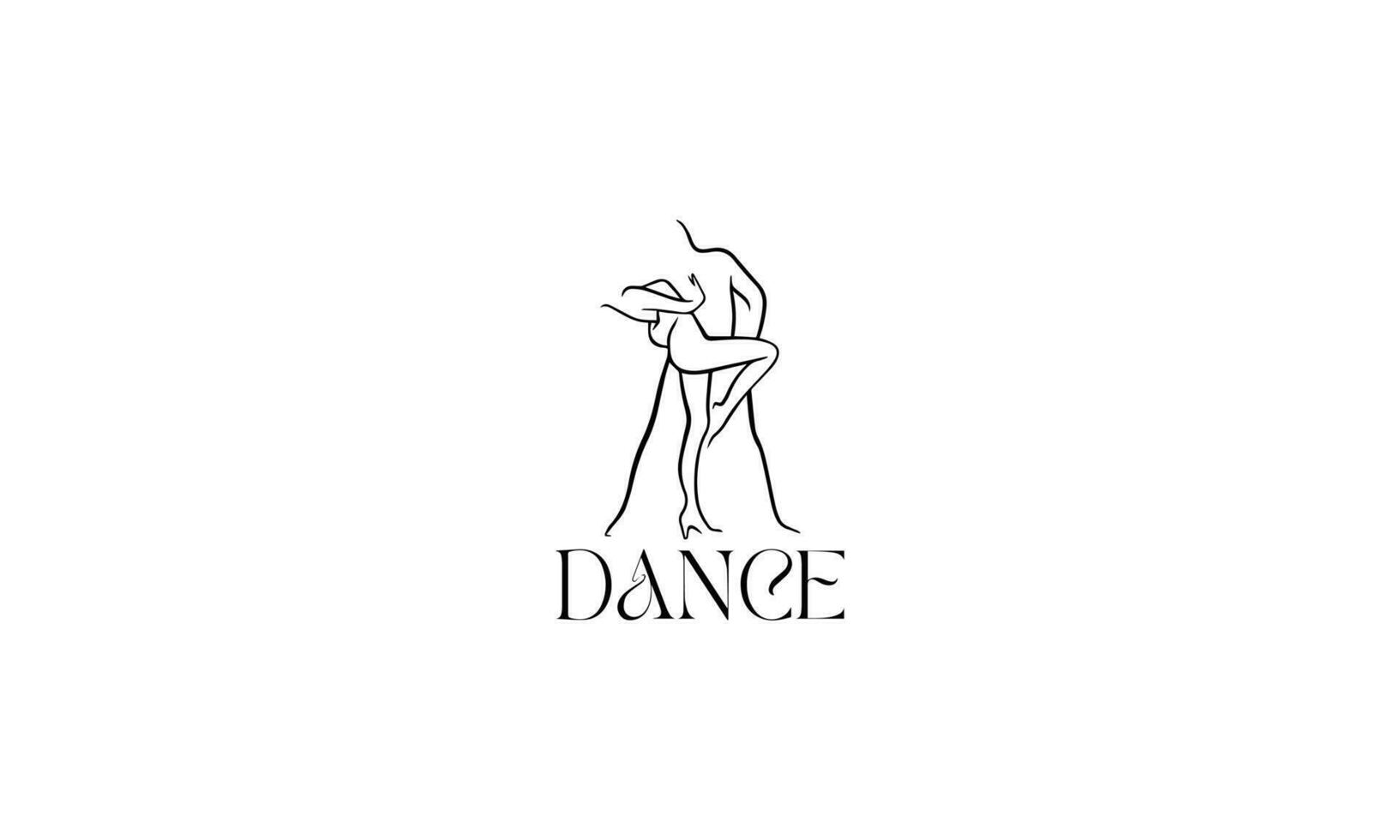 Hand drawn flat dance school logo vector