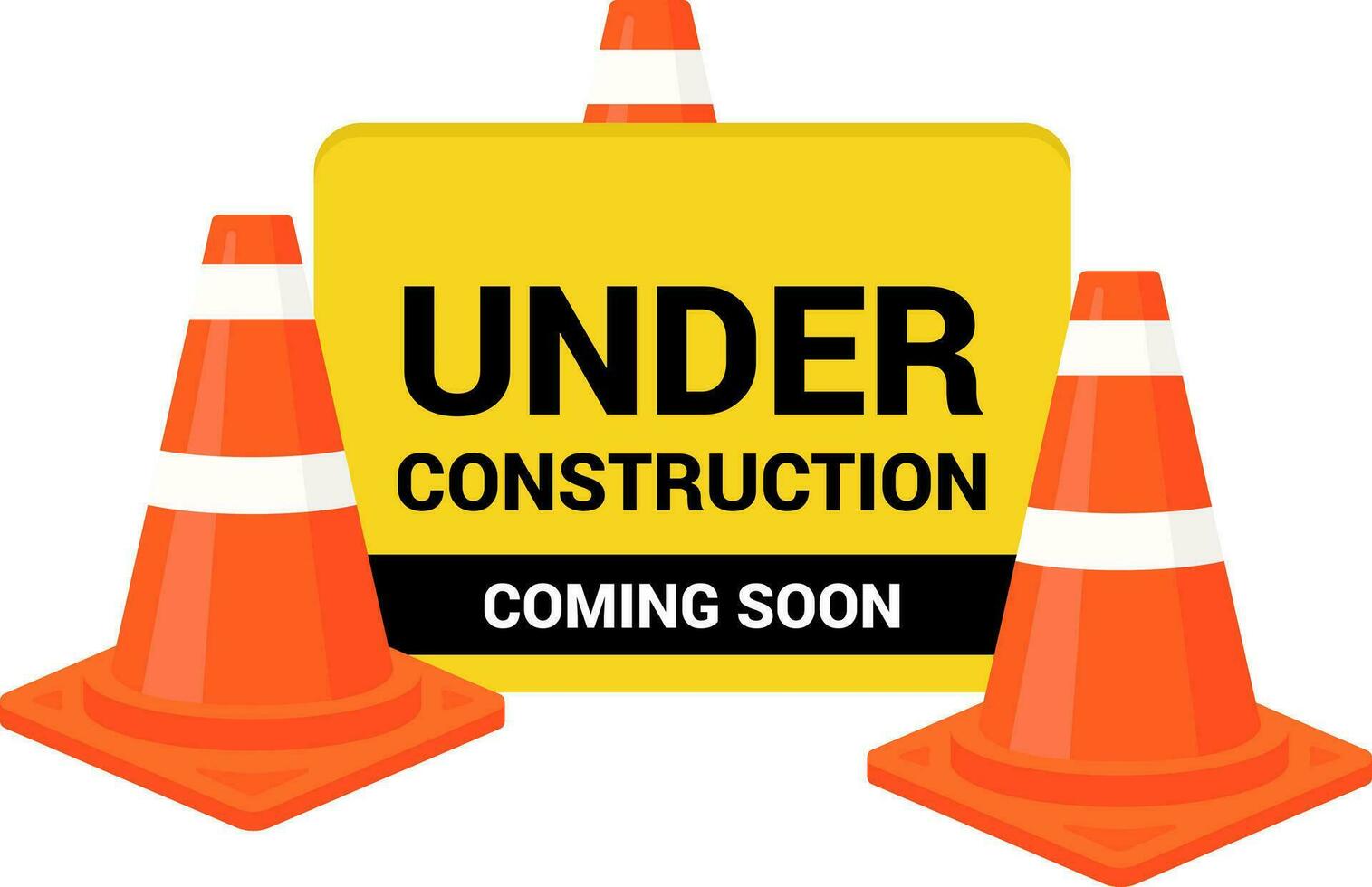 traffic cone under construction vector