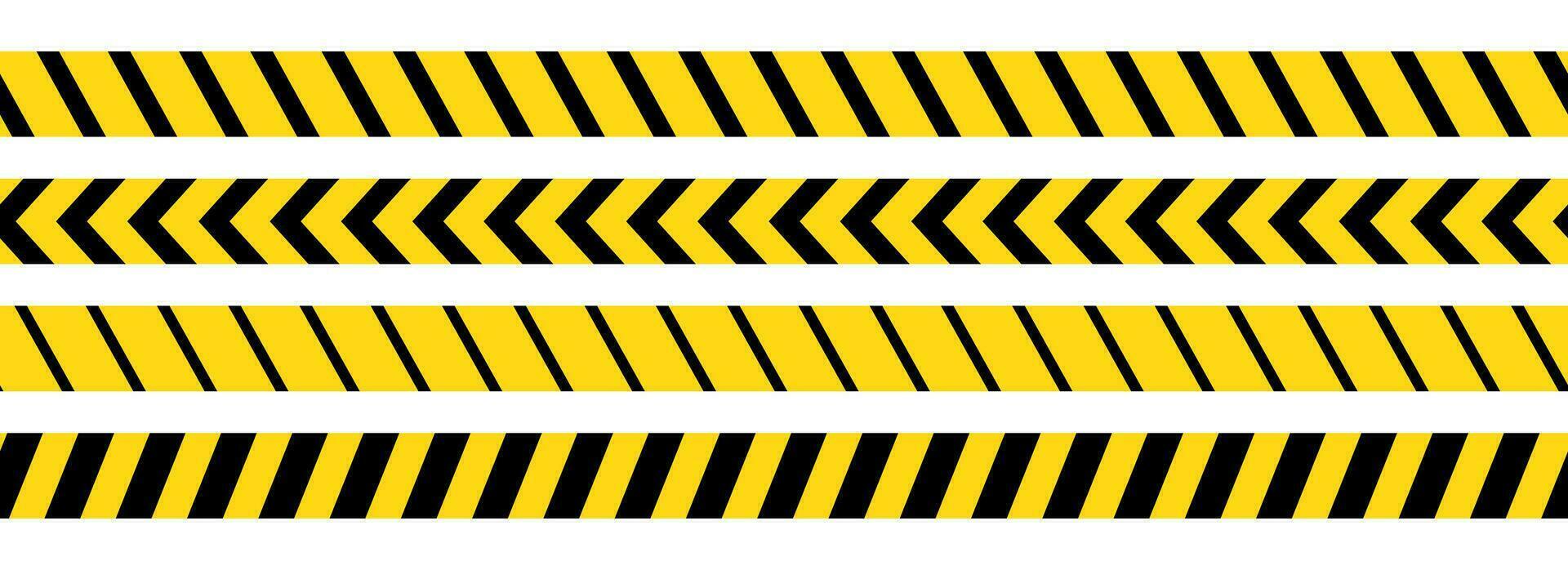 Caution, safety tape. Yellow, black stripe danger tape for atterntion, hazard ribbon. Police, construction area sign banner, barrier symbol vector