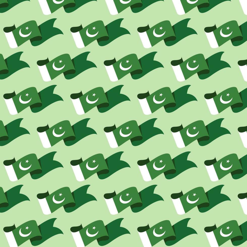 Pakistan Independence Day Pattern Seamless Background vector