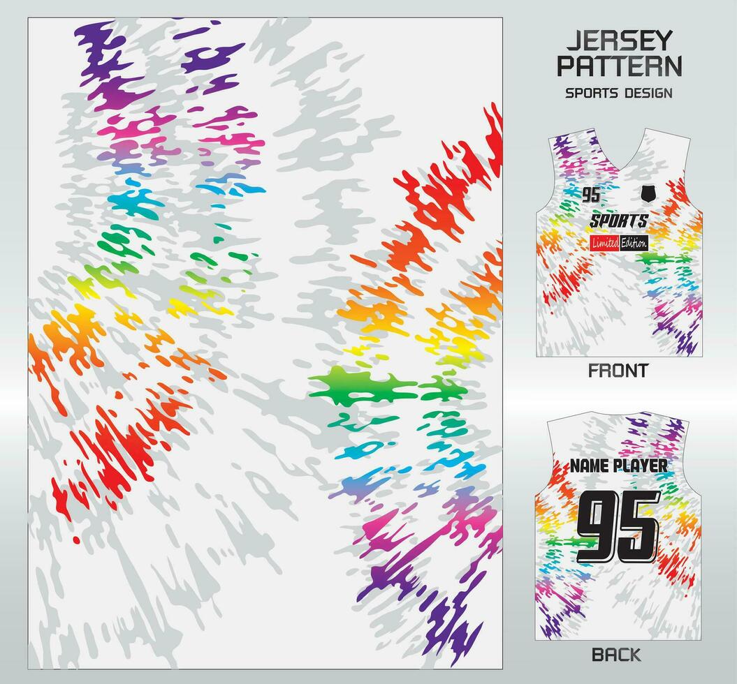 Pattern vector sports shirt background image.Rainbow blowing on white pattern design, illustration, textile background for sports t-shirt, football jersey shirt