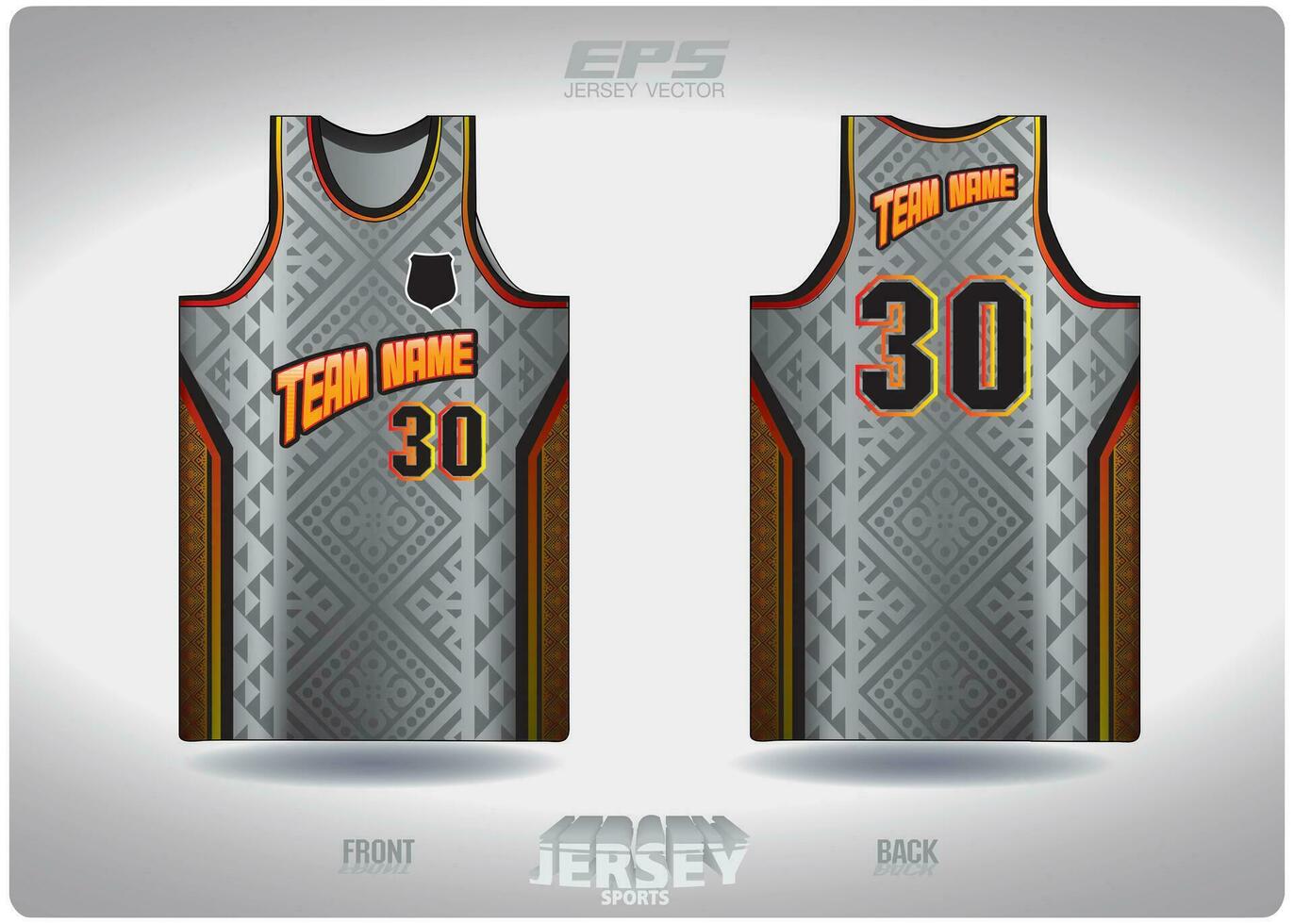 EPS jersey sports shirt vector.Unique white and orange woven pattern design, illustration, textile background for basketball shirt sports t-shirt, basketball jersey shirt vector