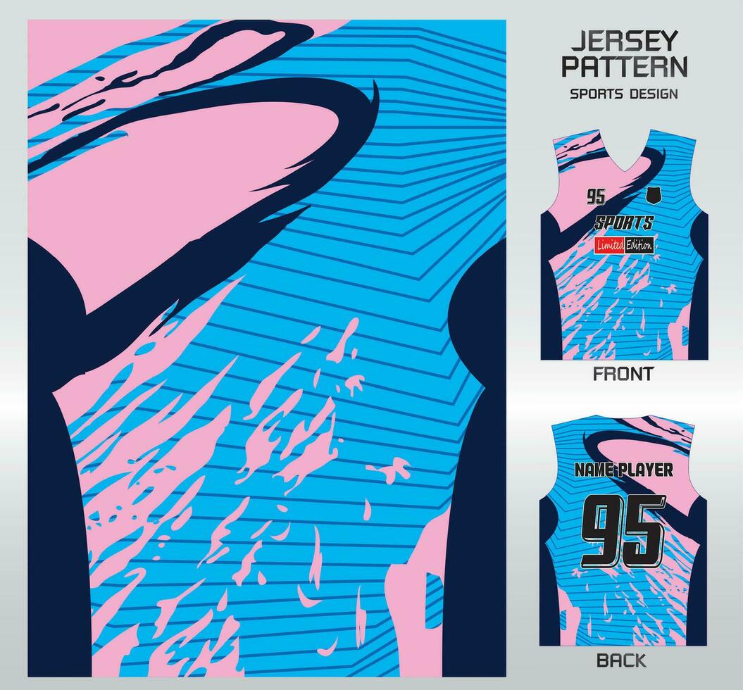 Pattern vector sports shirt background image.pink blue waves pattern design, illustration, textile background for sports t-shirt, football jersey shirt
