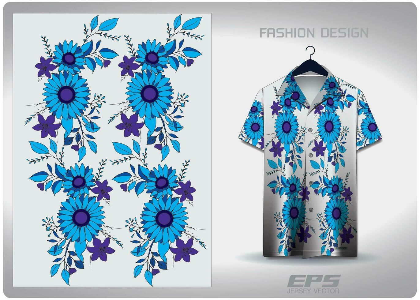 vector hawaiano camisa antecedentes imagen.azul flor modelo diseño, ilustración, textil antecedentes para hawaiano camisa, jersey hawaiano camisa