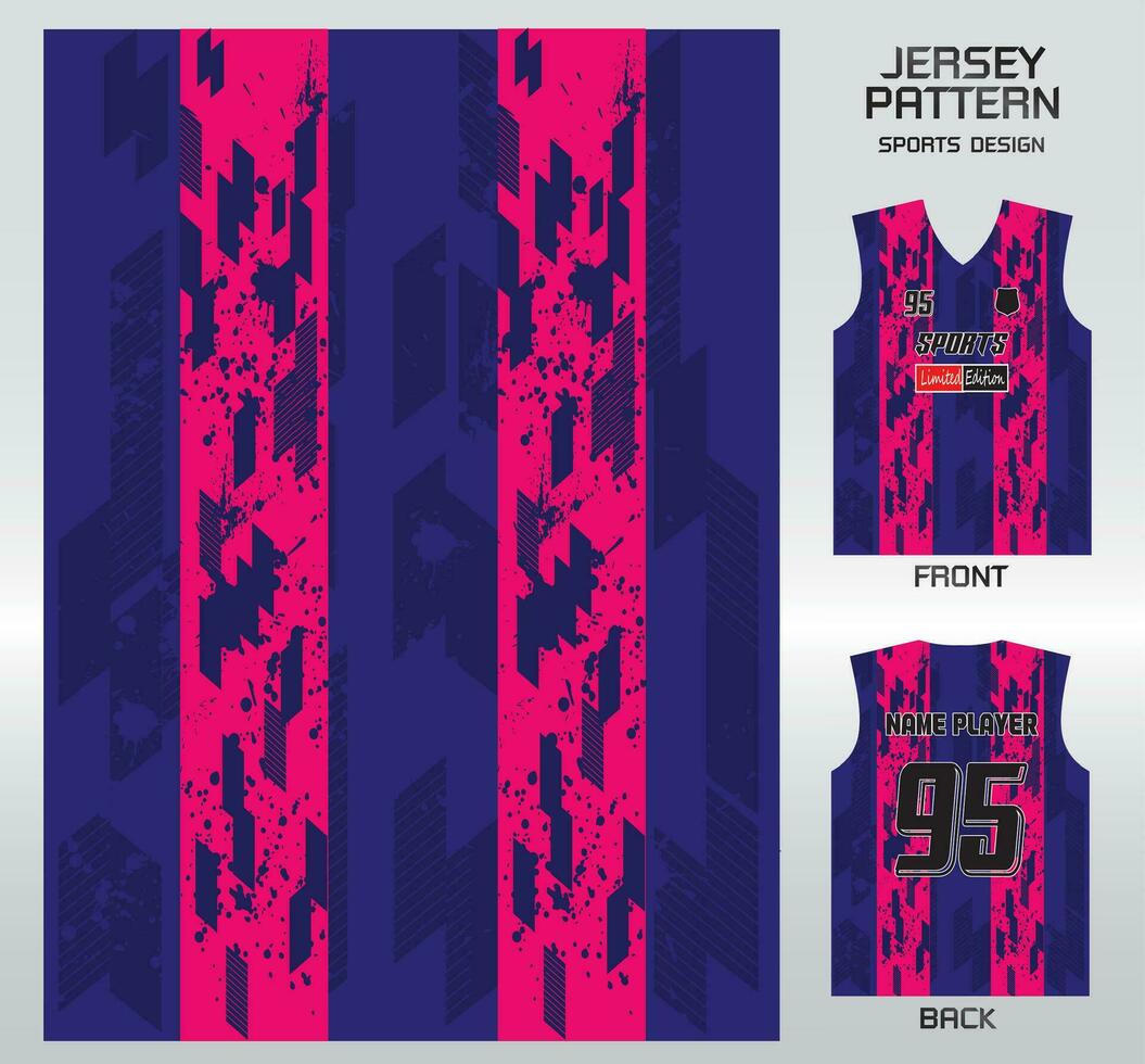 Premium Vector  Wave purple basketball jersey template