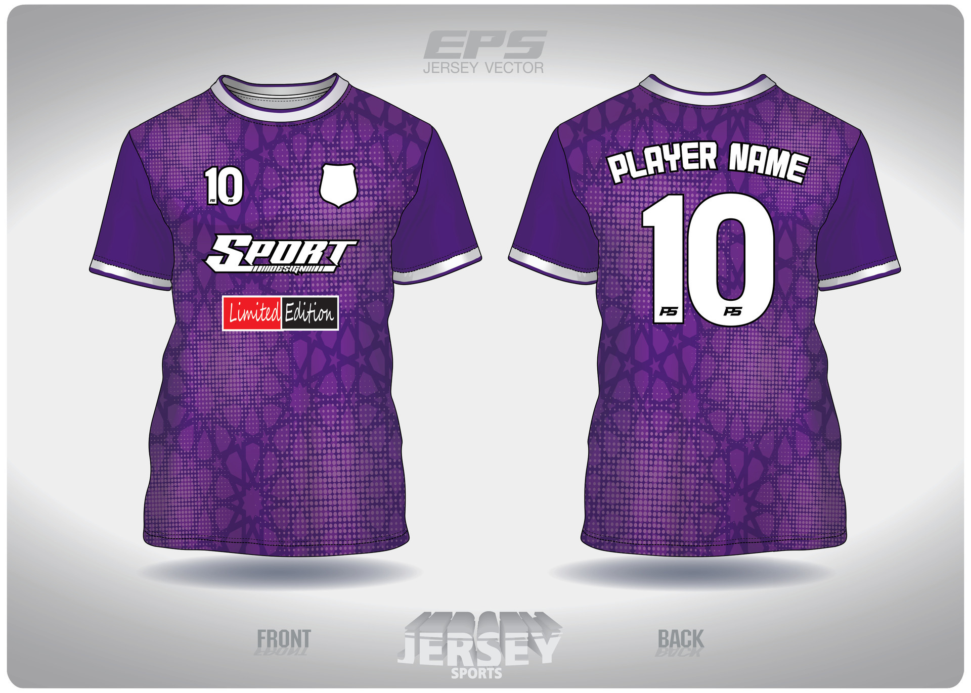 EPS jersey sports shirt vector.purple star pattern design, illustration