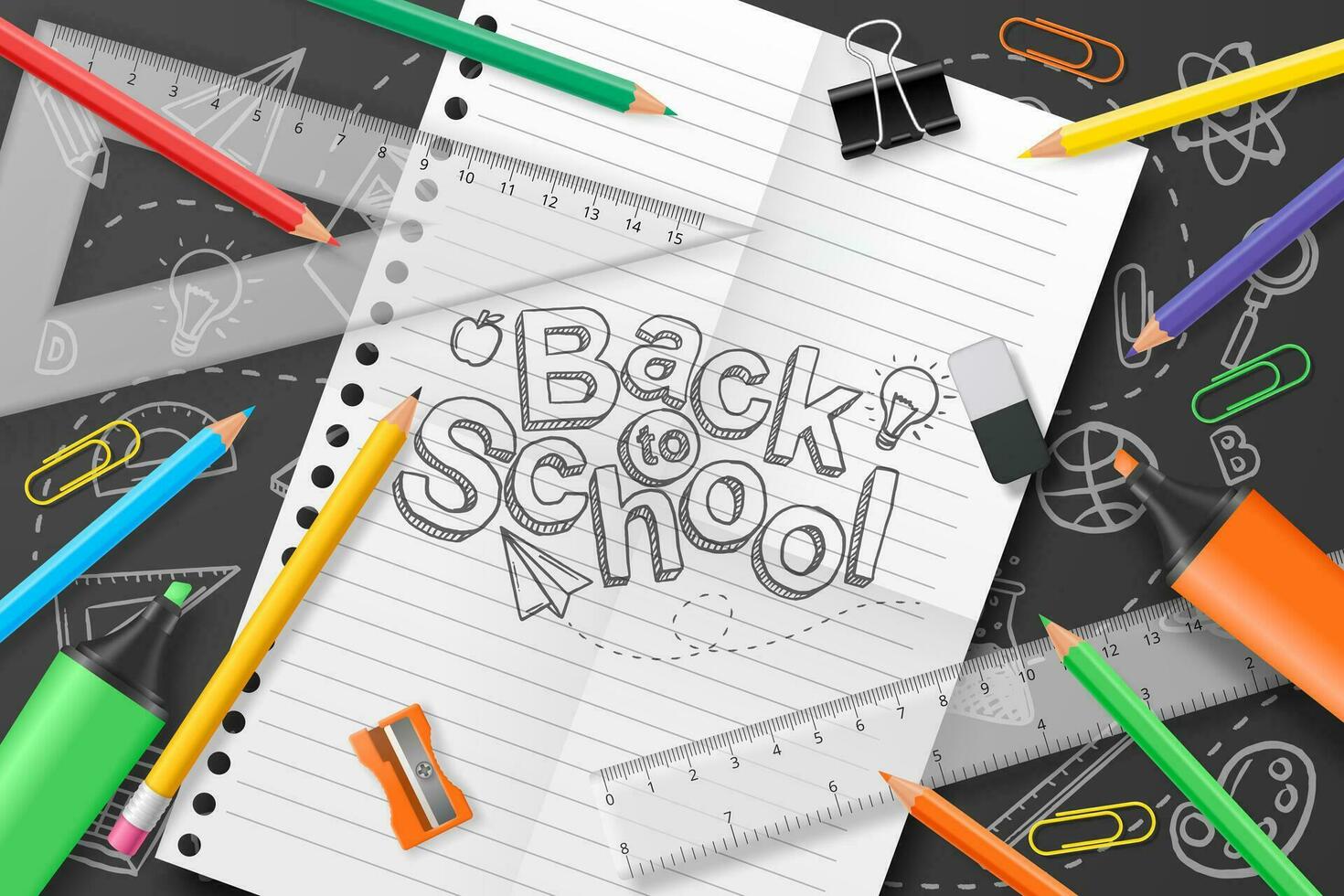 Back to school background vector