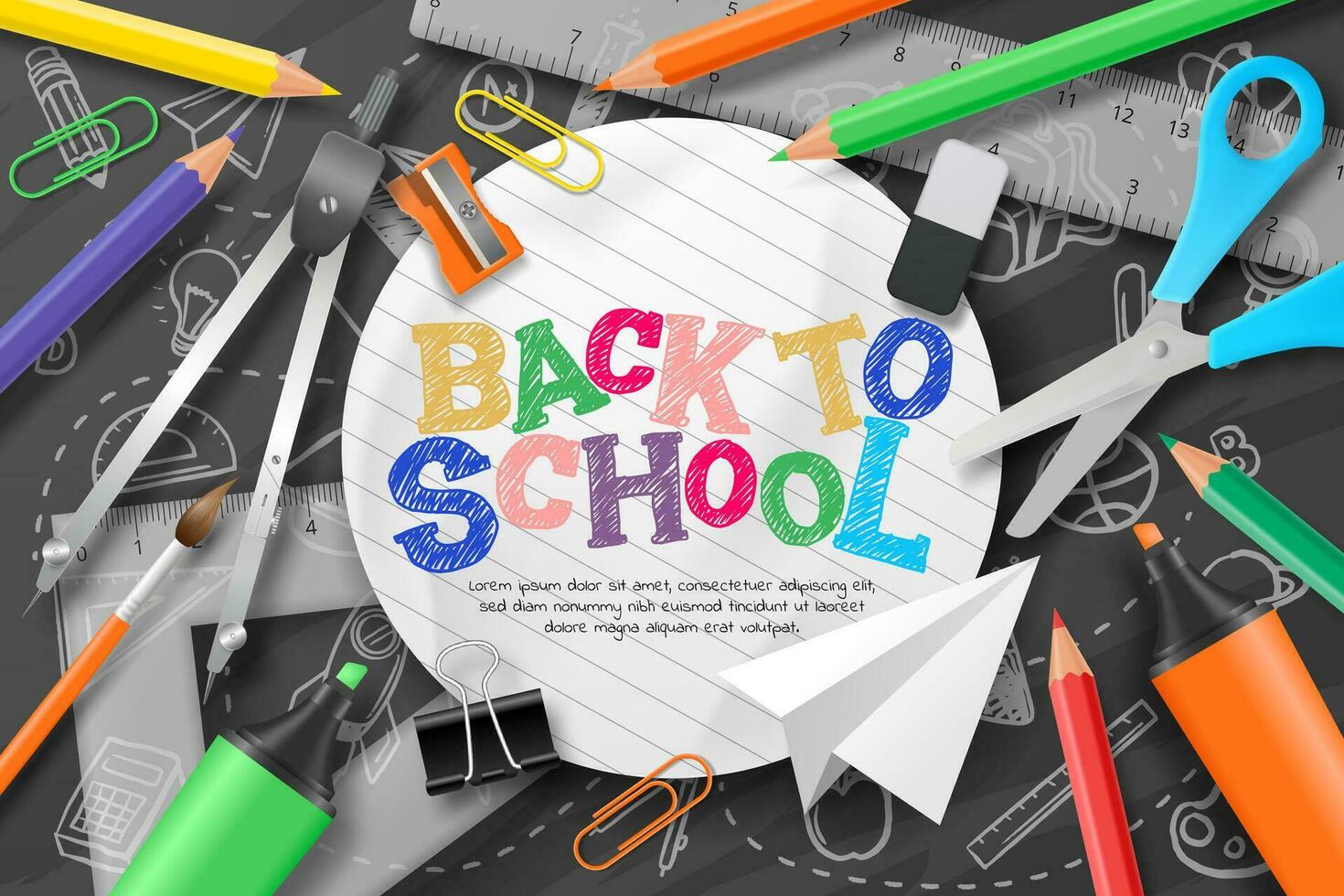 Back to school background vector