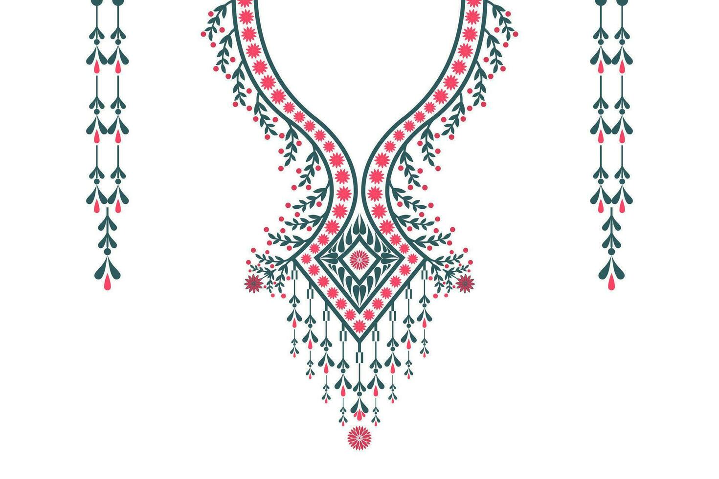 étnico collar cordón modelo tradicional. azteca estilo bordado resumen vector ilustración. diseños para Moda para mujer, caftán para mujer, Moda para hombres, caftán para hombres