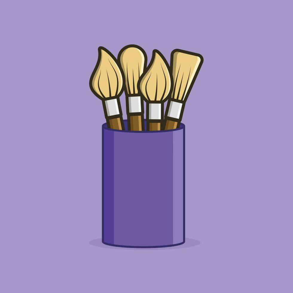 cepillo pintar dibujar herramientas ilustrador vector