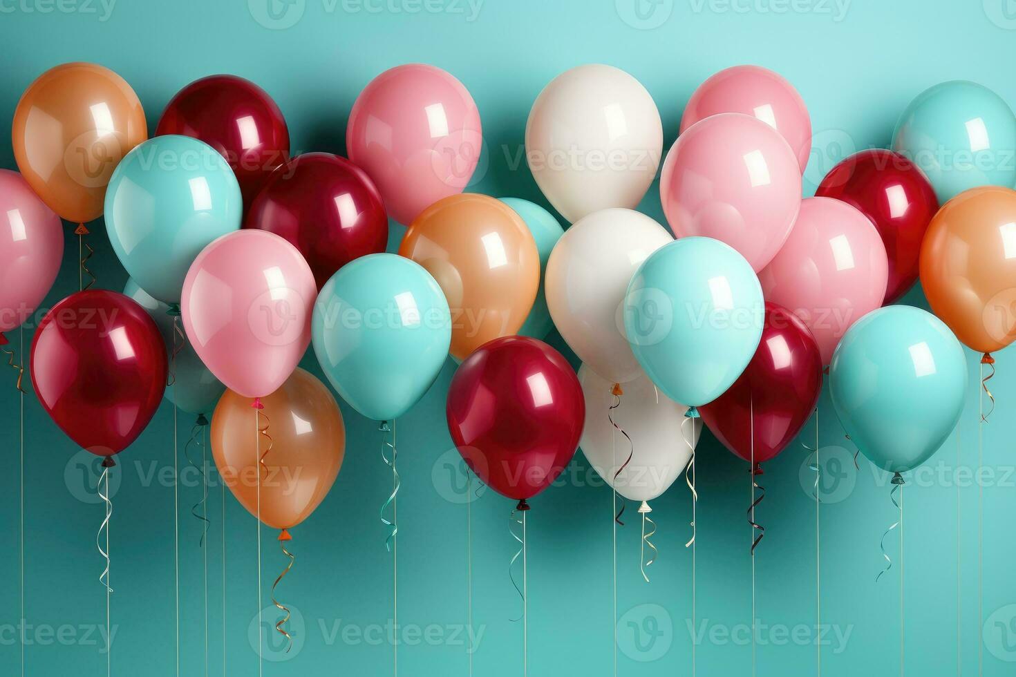 Multicolored party balloons for party. Generative AI photo