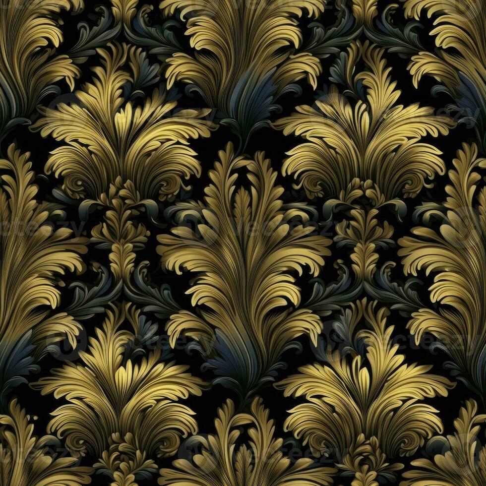 Seamless pattern with rich ornament and old Damascus style pattern for design of luxury products photo