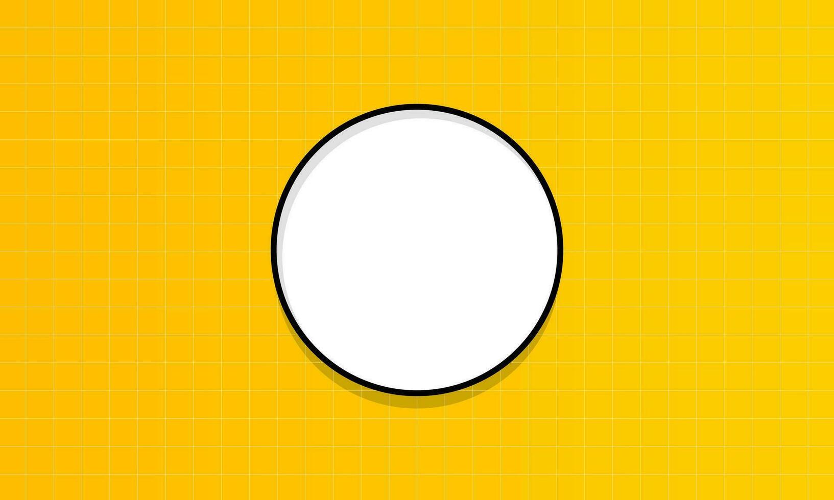 White circle space for text on abstract yellow background. Vector illustration.