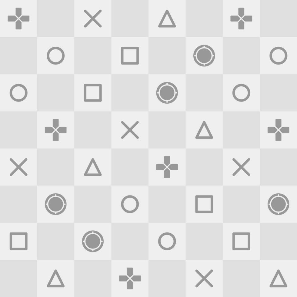 Seamless checkered pattern button game console. Seamless pattern for printing, fabric, and background. Vector illustration.