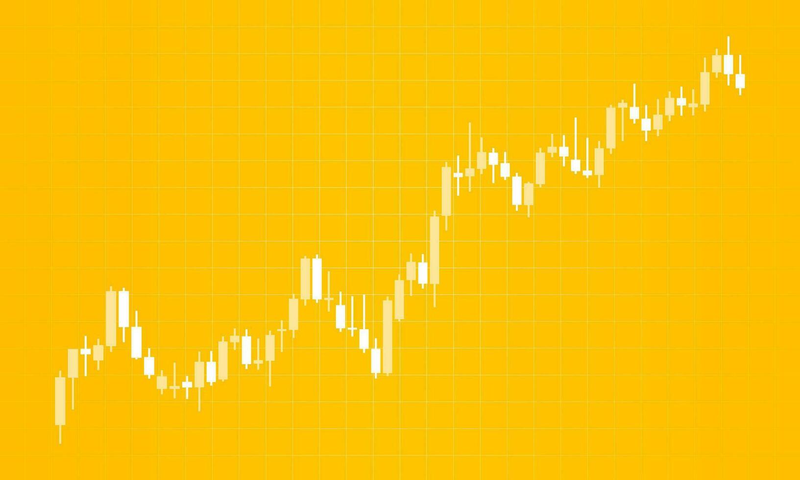 Business candle stick chart of the stock market on yellow background. Business presentation. Vector illustration.