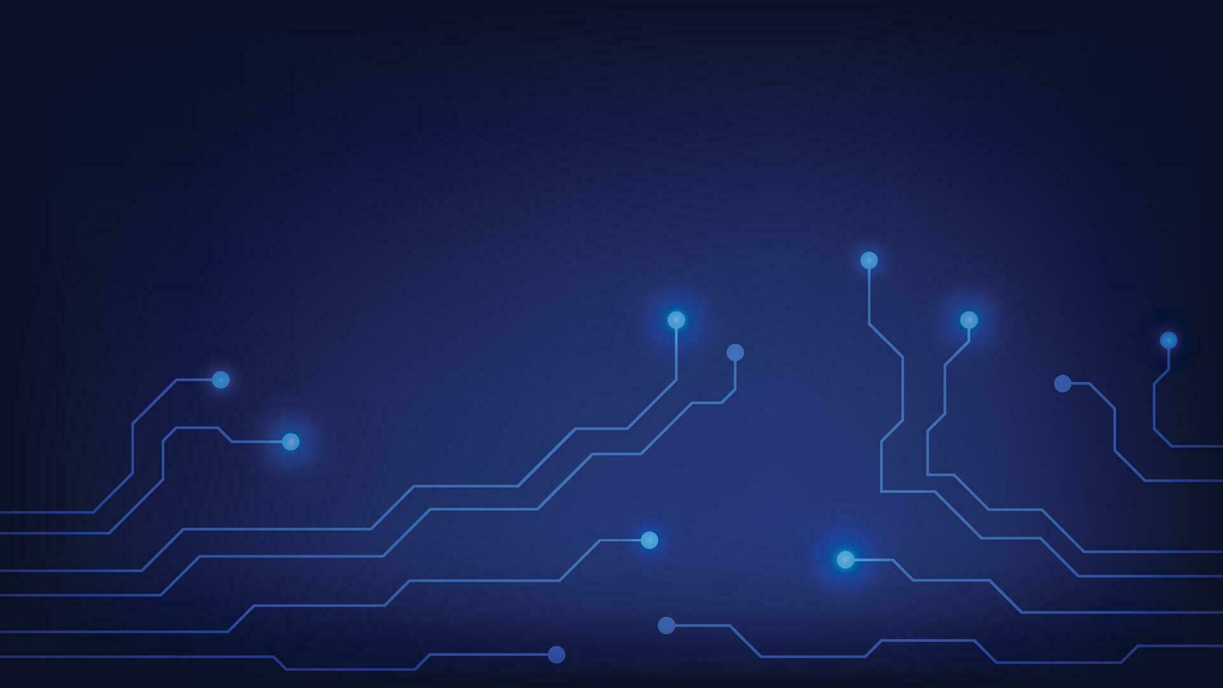 Hi tech digital circuit board. AI pad and electrical lines connected on blue lighting background. futuristic technology design element concept vector