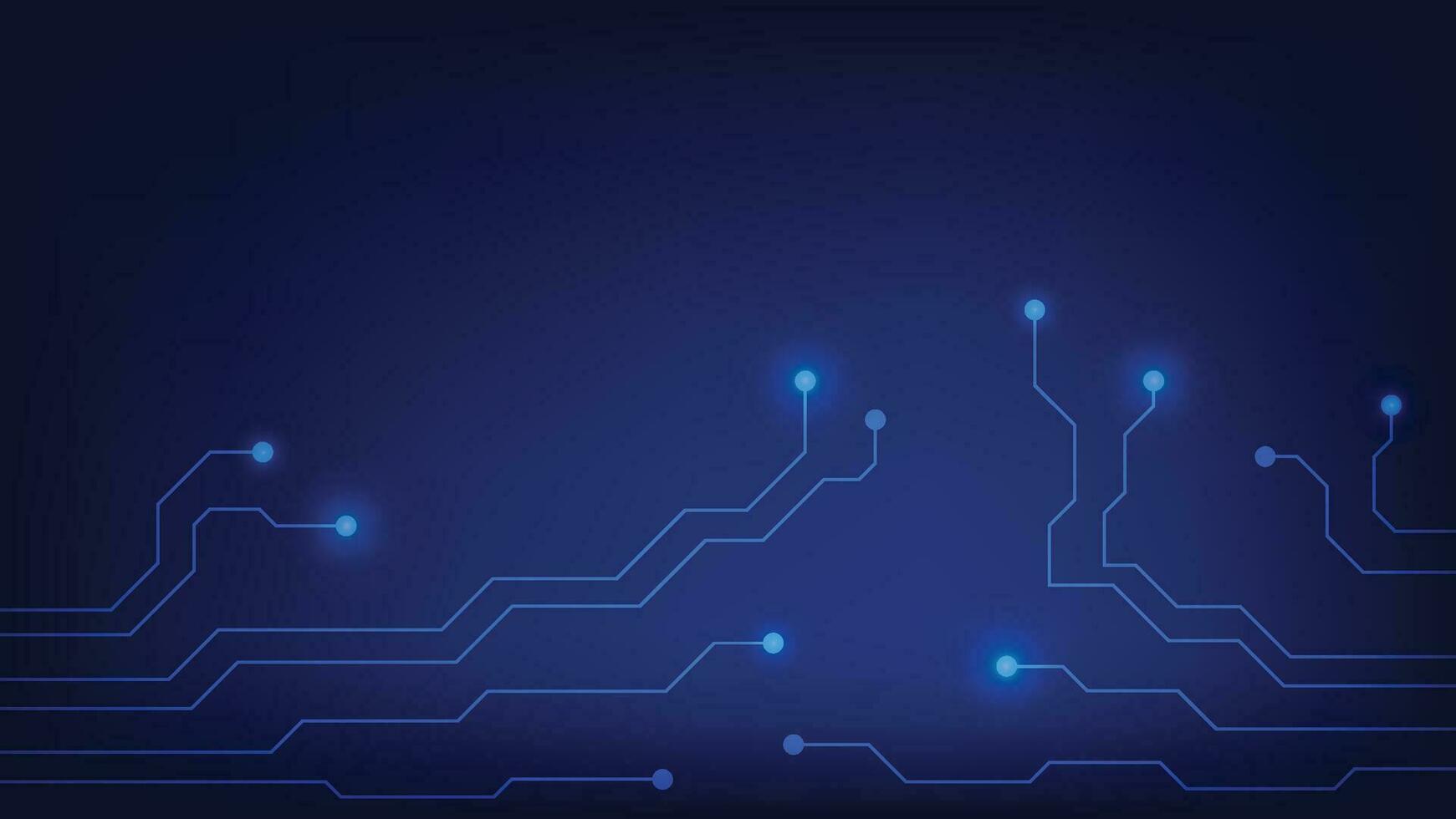 Hi tech digital circuit board. AI pad and electrical lines connected on blue lighting background. futuristic technology design element concept vector