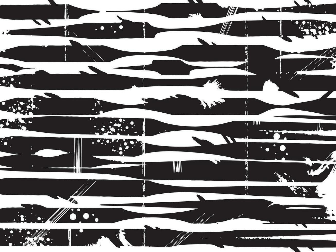 Abstract black and white grungy textured brush stroke with decorative elements vector background isolated on white landscape template. Artsy monochrome black and white artsy wallpaper backdrop.
