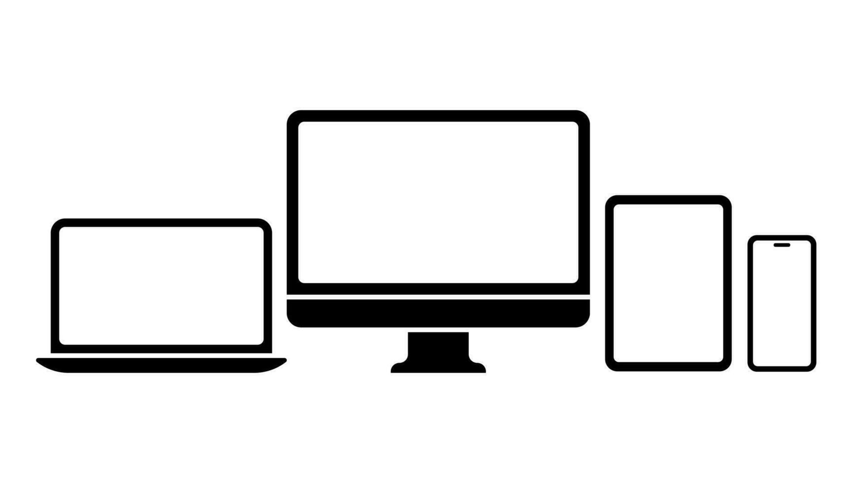 vector artilugio símbolos conjunto computadora, computadora portátil, teléfono inteligente, tableta