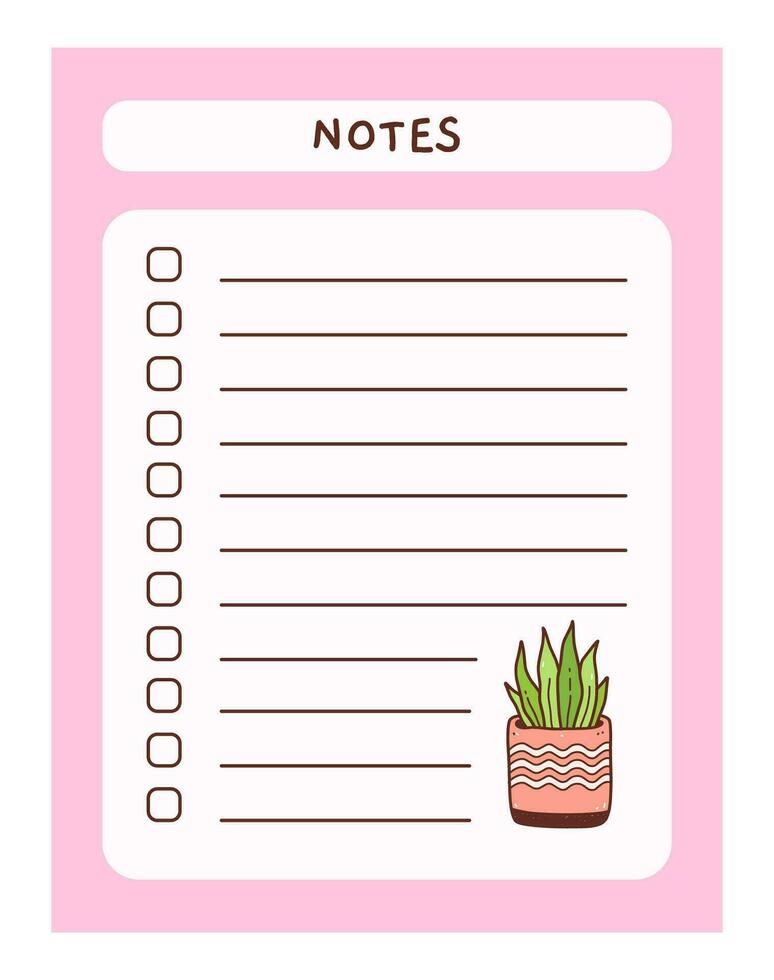 Cute to do list template with floral element. Funny design of daily planner,  schedule or checklist. Perfect for planning, memo, notes and  self-organization. Vector hand-drawn illustration. 26787192 Vector Art at  Vecteezy