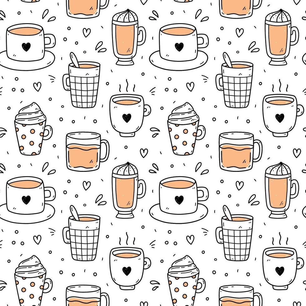 Cute cup of coffee on a saucer isolated on white background. Vector  hand-drawn illustration in doodle style. Perfect for cards, menu, logo,  decoration Stock Vector Image & Art - Alamy