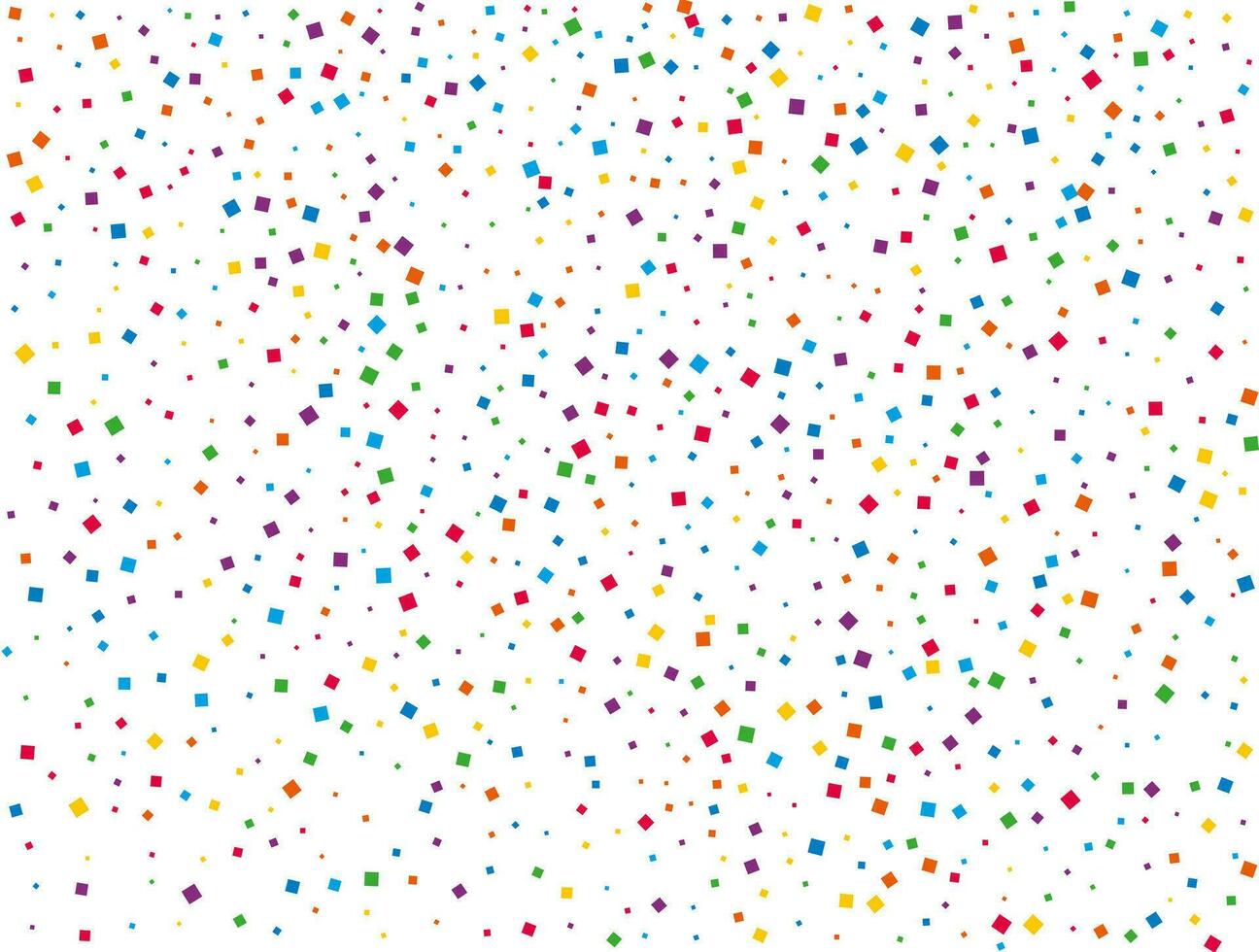 Rainbow Squares Confetti. Confetti celebration, Falling rainbow abstract decoration for party, birthday celebrate, anniversary or event, festive. Festival decor. Vector illustration.