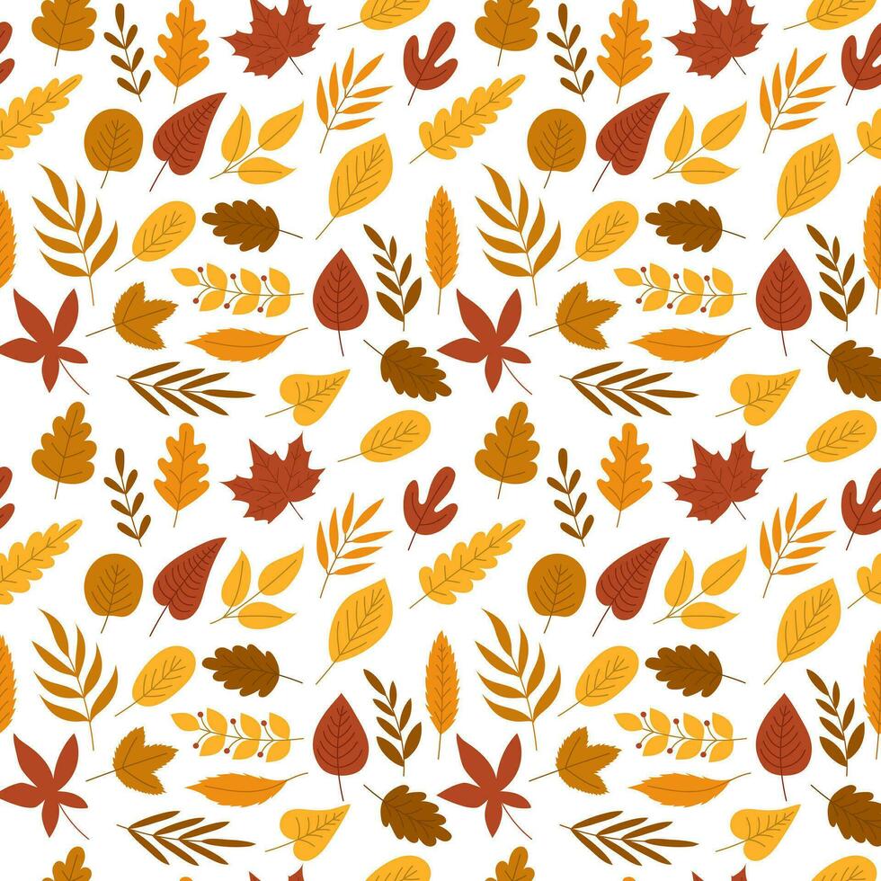 Seamless pattern with autumn leaves. Vector illustrations