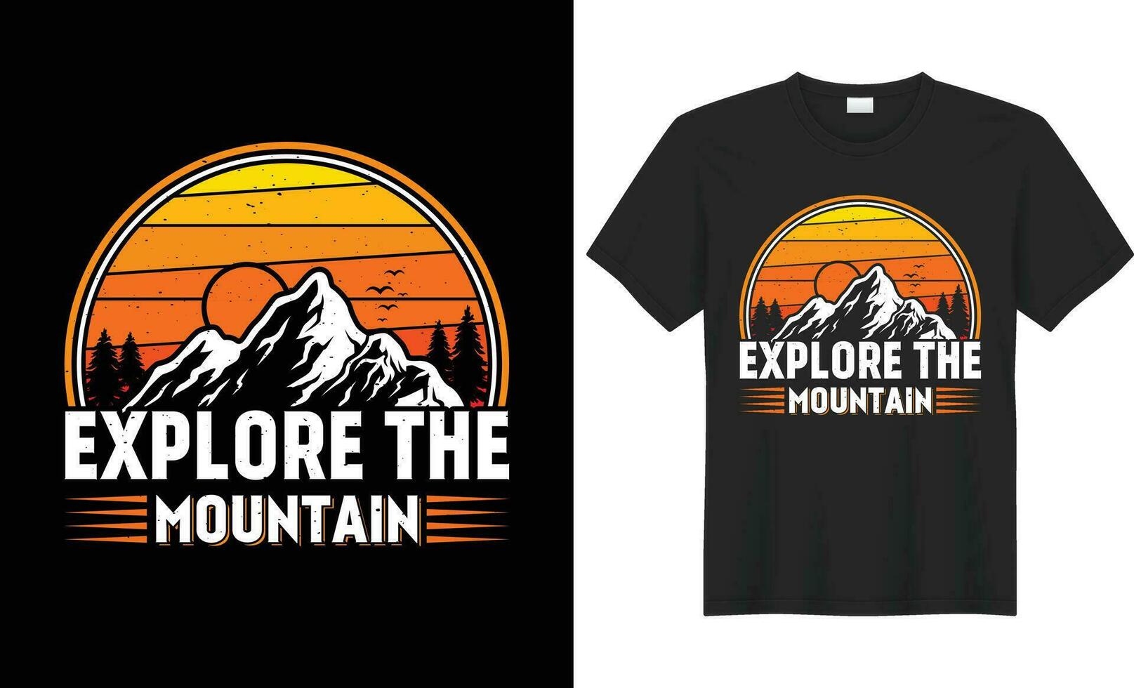 Camping T shirt design. Hiking T shirt design vector. Funny Outdoor Retro Vintage Camper Camping T-shirt Design,with mountain,silhouette,trees in vintage style.Adventure Tshirt design.poster,print,tee vector