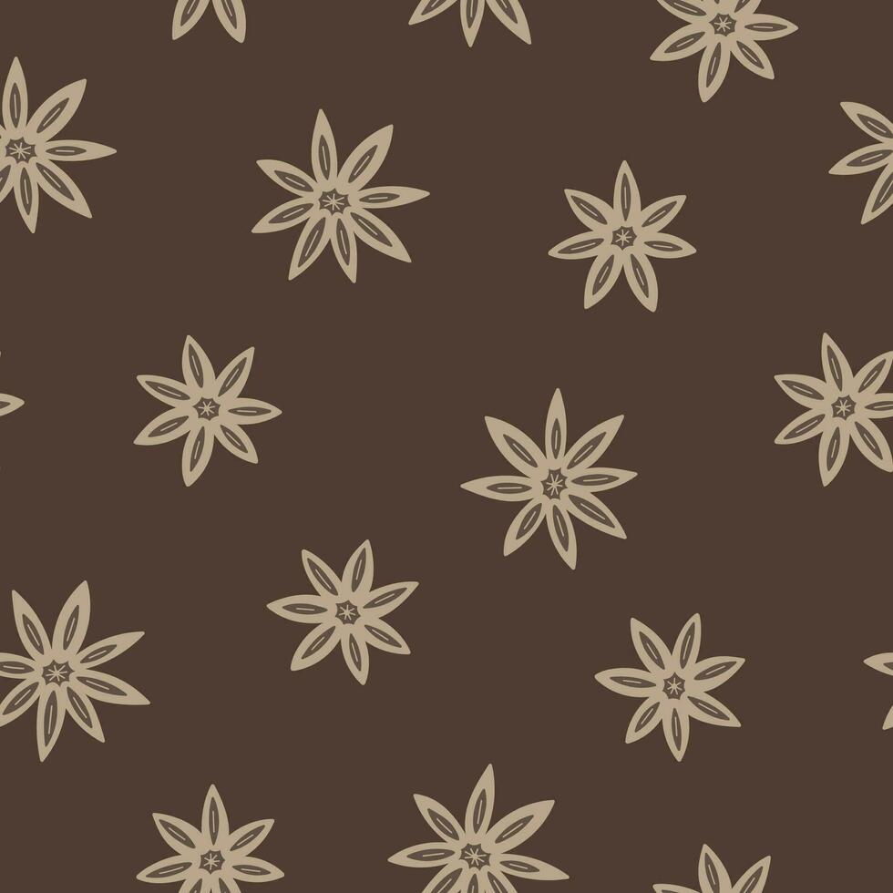 Seamless pattern with anise stars vector