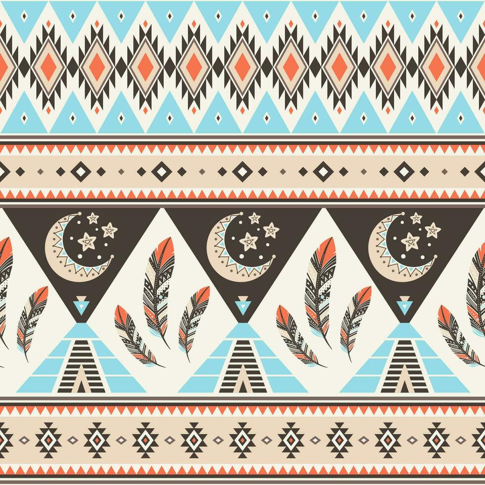 Tribal geometric seamless pattern. vector