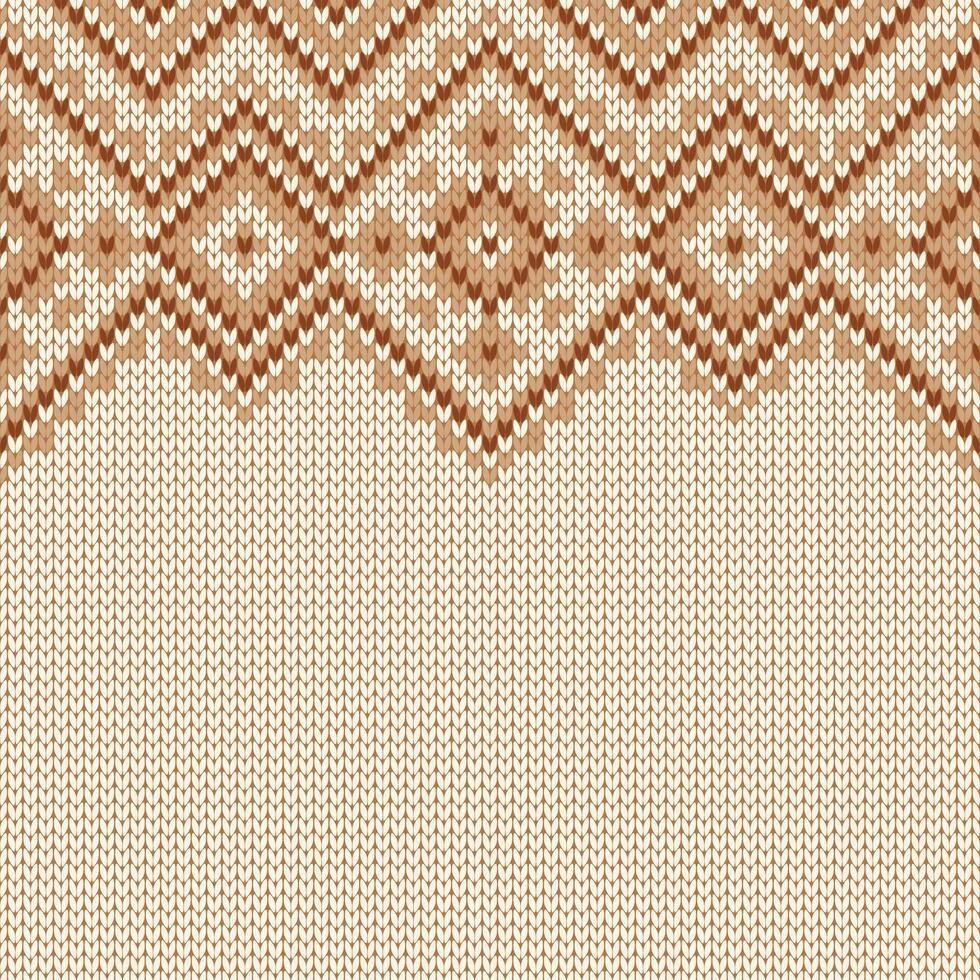 Winter knitted wool sweater pattern with snowflakes and place for text. vector